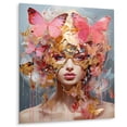 thumbnail image 2 of Designart "Fashion brand gold and pink woman portrait In Pink and Gold"Woman Glam Metal Wall Art Pink Glam Living Room Wall Art, 2 of 6