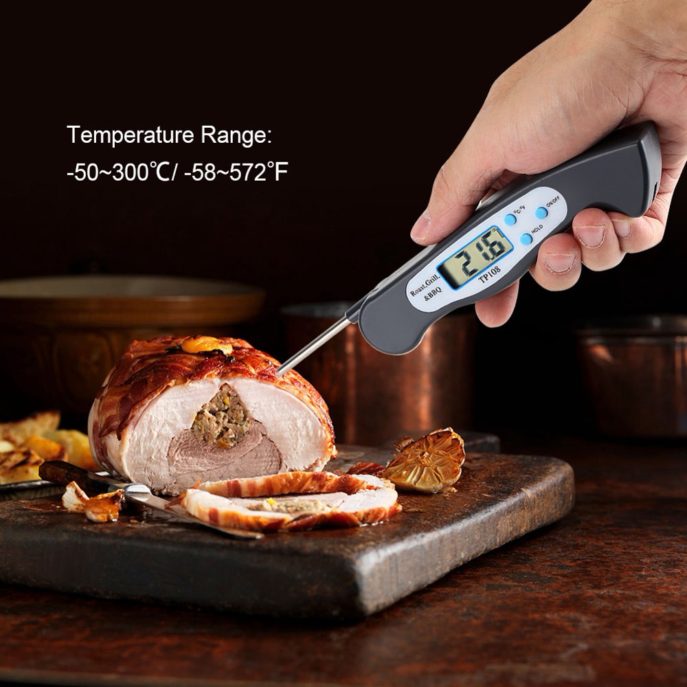 AMONIDA BBQ Thermometer,1Pc LCD Digital Cooking Food Probe Thermometer