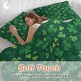 thumbnail image 4 of 3 Piece Green Shamrock Duvet Cover Set Queen Size,Microfiber Comforter/Quilt Cover with Corner Ties and 2 Pillowcases,St. Patrick's Day Spring Lucky Vintage All Season Bedding with Zipper Closure, 4 of 8