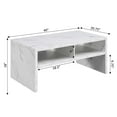 thumbnail image 4 of Convenience Concepts Northfield Admiral Deluxe Coffee Table with Shelves, White Faux Marble, 4 of 7