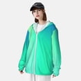 thumbnail image 3 of Fotbe blue green colors Chaqueta con Protección Solar UPF 50+ para Hombre y Mujer, Camisa con Capucha y Bolsillos-Small, 3 of 7