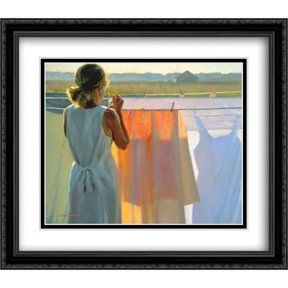 The Color Of Daylight 2x Matted 32x28 Large Black Ornate Framed Art Print by Larson, Jeffrey T.