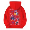 thumbnail image 4 of Moonsky Sudadera con capucha y cordón HUNTRX, estampado de grupo de chicas coreanas, jersey corto, suave y cómodo, top de manga larga para primavera y otoño. Rojo 160, 4 of 5