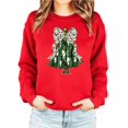 thumbnail image 2 of Christmas Tree with Dalmatian Bow and Gold Star Topper Sweatshirt for Women Teens and Kids Red Sweatshirt Adult Large, 2 of 4