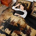 thumbnail image 3 of Manfei Rustic Farmhouse Bed in a Bag Twin size, Vintage Brown Bed Set, Wildlife Deer Reversible Bedding Twin Size, Ultra Soft Bedroom Decoration, 7pcs, 3 of 6