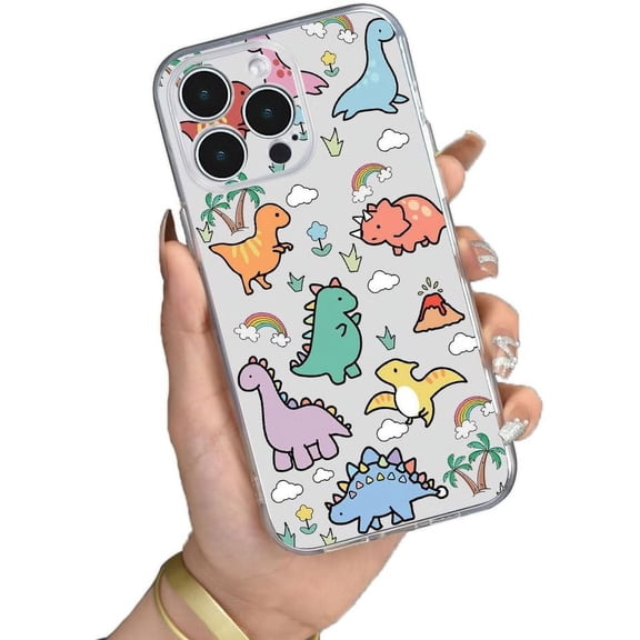 Cute Dinosaurs Clear Soft  for iPhone Case (Clear,iPhone 11)