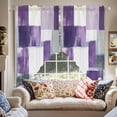 thumbnail image 2 of Purple Grey Swag Valances for Windows 2 Pack Graffiti Abstract Mottled Color Block Modern Art Swag Kitchen Curtains 63 Inches Long Rod Pocket Short Window Treatment for Kitchen Bathroom 36"x63", 2 of 8