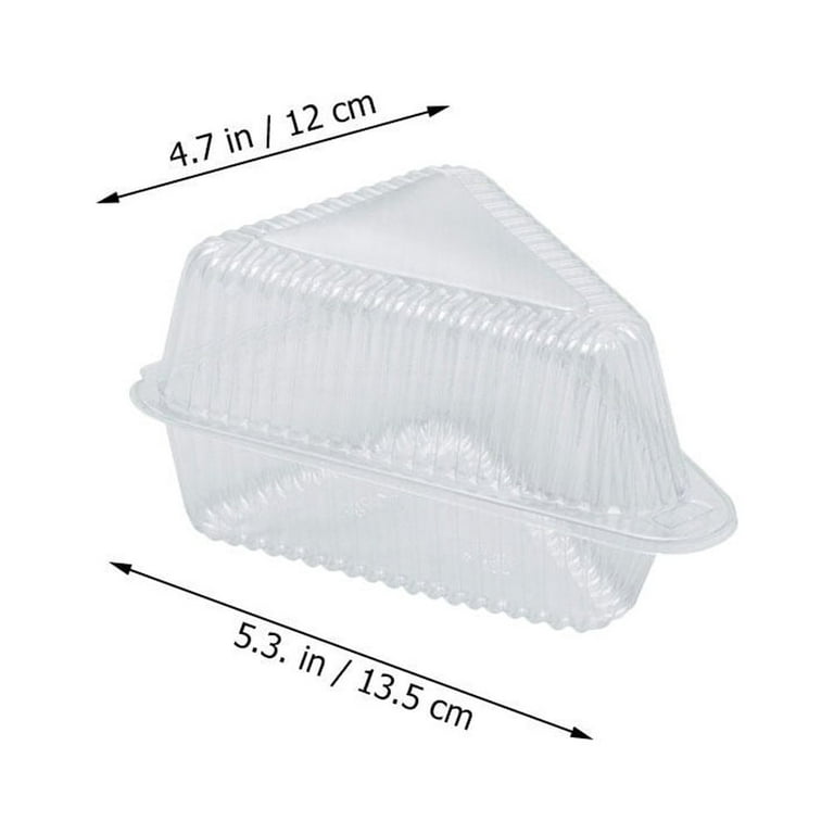 50pcs Cake Carrier Cheese Container Cake Slice Box Pie Carrier Clear  Container