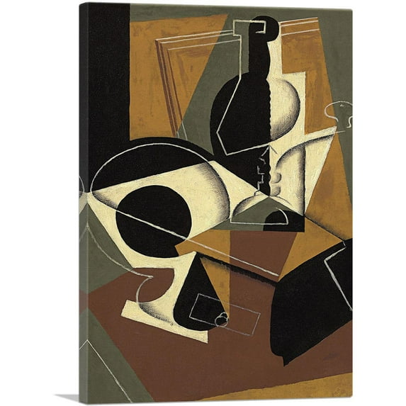 ARTCANVAS Coffee Grinder And Bottle 1917 Canvas Art Print by Juan Gris - Size: 40" x 26" (0.75" Deep)