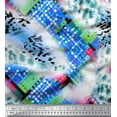 thumbnail image 1 of Soimoi Blue Rayon Fabric Geometric & Leopard Animal Skin Fabric Prints By Yard 56 Inch Wide, 1 of 3