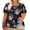 888-Floral Black, variant on TIYOMI Women's Plus Size Tops Short Sleeve Shirts 3X Crewneck Ruffle Pullover Blue Blouses Loose Fit Summer Flowy Tunics 3XL 22W 24W