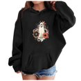 thumbnail image 2 of YDFCWXW Girls Halloween Sweatshirts Festive Winter Casual Pullover Loose Fit, Halloween Print, School Days, Festival Party Wear (Black, 5-6 Years), 2 of 5