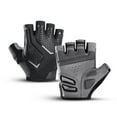 thumbnail image 1 of Guantes negros para dedos cortos para bicicleta estática, deportes al aire libre, absorción de impactos y transpirables, 1 of 6