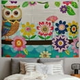 thumbnail image 2 of Orinice Owl Flowers Colorful Tapestry Wall Hanging Unique Style Graphic Tapestries Home Wall Decor Art for Living Room Bedroom Apartment Farmhouse Dorm 50x40inch, 2 of 6