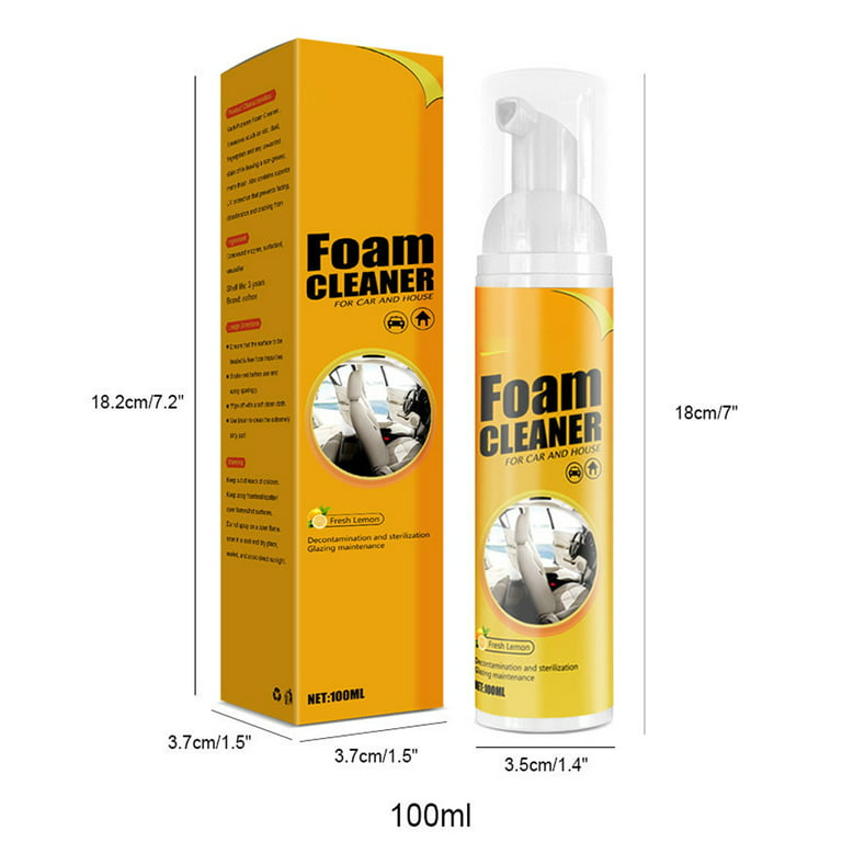 30/100ml Powerful Stain Removing Foam Cleaning Agent Spray Auto Interior  Cleaning Tools Multi-purpose Water-free Cleaning Agent