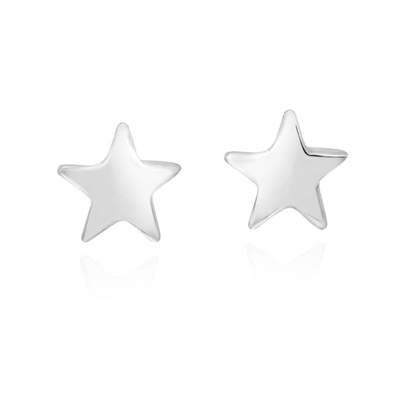 Charming Lucky Sleek Stars .925 Sterling Silver Stud Earrings