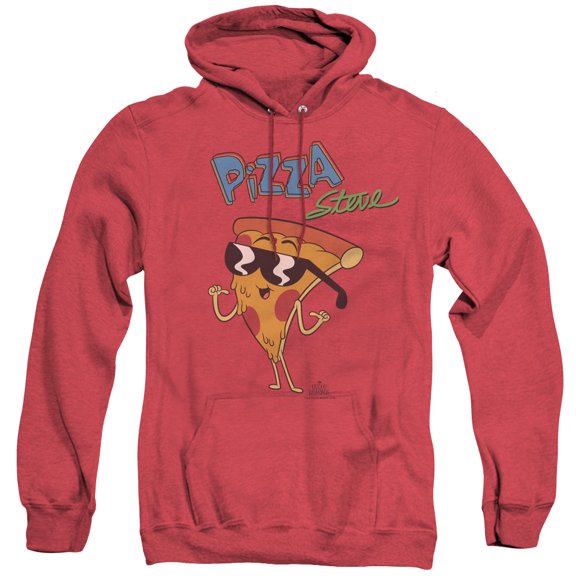 Uncle Grandpa Pizza Steve Adult Heather Hoodie Sweatshirt Red