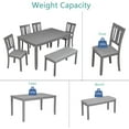 thumbnail image 6 of Dining Room Set, LEGAHOME 6 Piece Dining Sets with Bench and Chairs, Solid Wood Kitchen Dining Table Set for 6 with Upholstered Chairs, Gray, 6 of 9