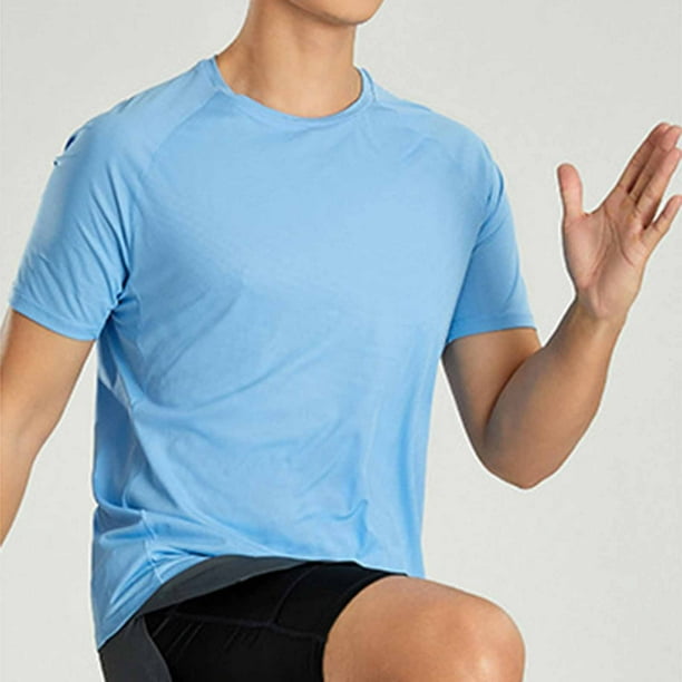 Ceisia Men's Gradient Printed Casual Elastic Sports Round Neck Activewear Top Gift