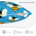 thumbnail image 5 of Bingfone Flying Bees Linen Throw Pillow Covers Cushion Case Pocket Button Vintage Farmhouse Pillowcase For Sofa Couch Bed 18"X18", 5 of 9