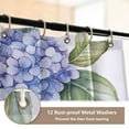 thumbnail image 5 of 4-Piece Bathroom Set with Waterproof Shower Curtain with Non-Slip Bath Mat, U-Shaped Mat & Toilet Lid Cover Blue Hydrangea, 5 of 8
