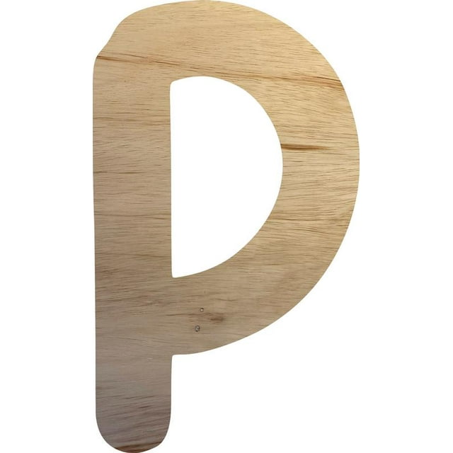 Wooden Letter P Blank Craft, Paintable 3'' Wall Hanging Wood Alphabet Letter, Shadow Beamer
