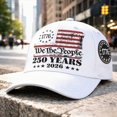 thumbnail image 2 of NIEWTR America 250 Hat Baseball Cap for Men Women Adjustable Embroidered Patriotic Eagle Country Hat 1776-2026 Semiquincentennial(A-White,One Size), 2 of 4