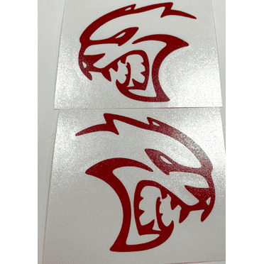 Red SRT Hellcat Fender Emblem Overlay Decal Pair For 2015-2018 Dodge Challenger