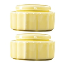 ifundom Ceramic Mini Tea Canister Set with Airtight Sealed Lids, Yellow, 2pcs for Home Kitchen Storage