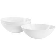 Gibson  Ultra Patio 4 Piece Tempered Opal Glass Cereal Bowl Set White - 7 in
