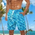 thumbnail image 2 of Iugvhana Men's Swim Trunks Shorts Plus Size Quick Dry Boardshorts Hawaiian Printing Summer Beach Shorts with Drawstring Sky Blue S, 2 of 5