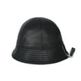 thumbnail image 1 of Women Real Leather Cap Hat Girl Sun Caps Bucket Hats, 1 of 2