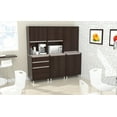 thumbnail image 3 of Inval Ambrossia 3-Piece 8-Shelf Laminate Kitchen Cabinet 71"W, Espresso/Grey, 3 of 11