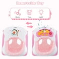 thumbnail image 3 of OLAKIDS  Foldable Baby Walker, 3 in 1 Toddler Walker Leaning-Seated Walk-Behind with Removable Music Tray, Adjustable Height, Washable Seat Cushion for Boys and Girls, 3 of 9