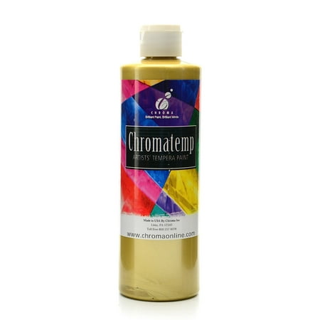UPC: 0804551971600 | ChromaTemp Artists  Tempera Paint metallic gold  16.9 oz. (pack of 3)