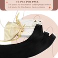 thumbnail image 3 of wqlpp-Tape in Hair Extensions Real Human Hair 10PCS Invisible Hair Extensions Tape in Remy Straight Hair Extensions for Women Jet Black 12inch, 3 of 4
