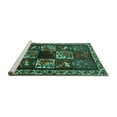 thumbnail image 2 of Ahgly Company Machine Washable Indoor Square Animal Turquoise Blue Traditional Area Rugs, 3' Square, 2 of 4