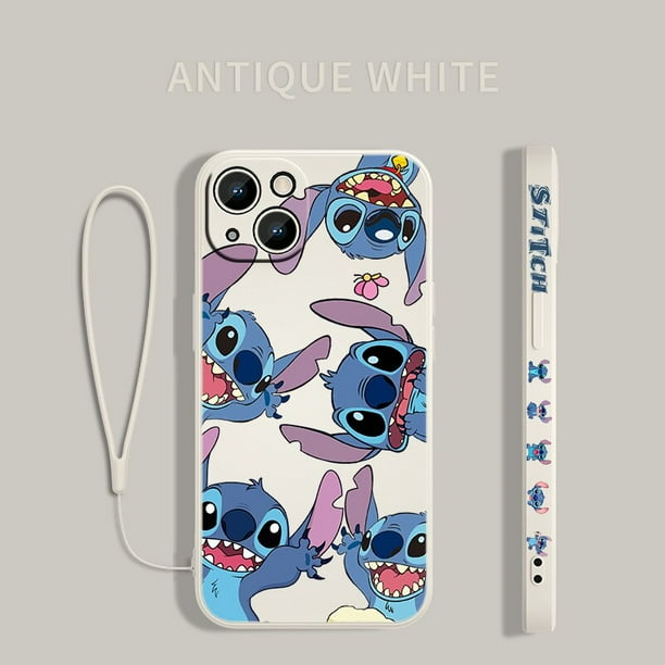 Funda de Disney Stitch The Baby para Apple iPhone 14, 13, 12, 11 Pro Max, mini, XS, XR, X, 8, 7, 6S, 6 Plus, funda de teléfono líquida con cuerda izquierda Fivean unisex