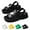 Black, variant on Woman's Comfort Slides with Adjustable Strap EVA Flat Pillow Sandals- Open Toe Cloud Slides Soft Thick Sole Non-Slip Indoor & Outdoor