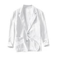 thumbnail image 3 of Atogsazn Women's Casual Blazer Jacket Button Long Sleeve Linen Jackets Lightweight Outfit Clothes Tops White XXXL Fashion, 3 of 4