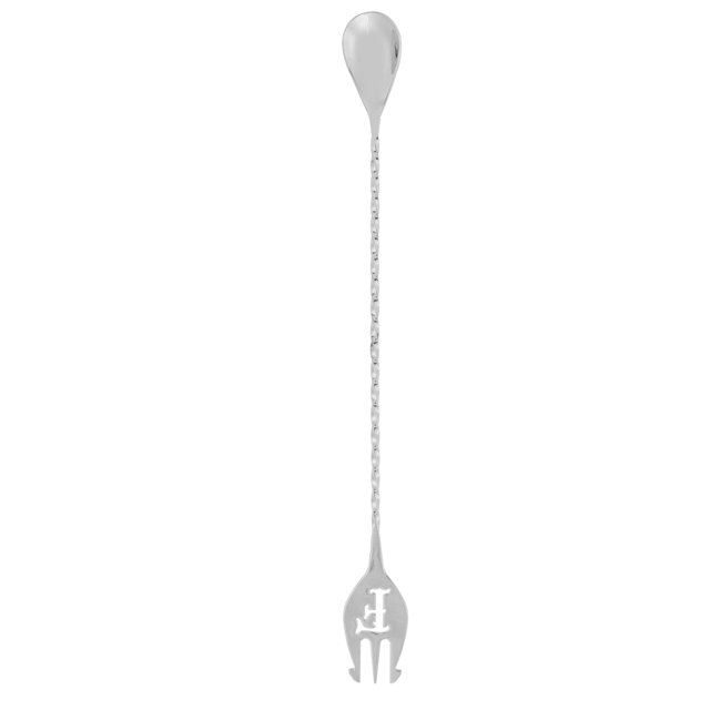 Cuchara agitadora de acero inoxidable 304, mango largo, espiral, cuchara para cóctel, accesorio para barra, Plata