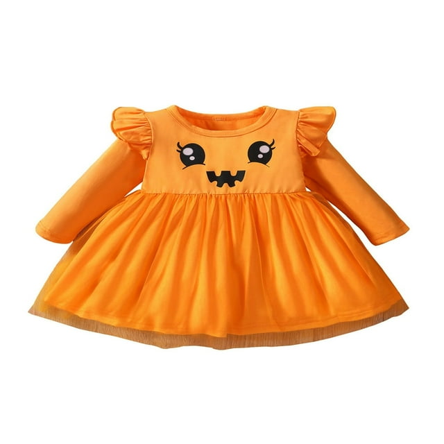 MesaSe Robe Bébé Fille Manches Longues Col Imprimé Sourire Dessin Animé Plissé Volants Maille Décontractée Robe de Soirée