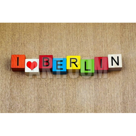 I Love Berlin, Germany - Sign Series for Travel and Capital Cities Print Wall Art By