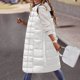 thumbnail image 5 of Gibobby Chaquetas recortadas para mujer, Chaleco largo acolchado para mujer, ligero, sin mangas, con bolsillos(Blanco,G), 5 of 5