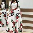thumbnail image 2 of Fashion Women Long Sleeve Floral Boho Print Long Dress Ladies Casual Dress, 2 of 3