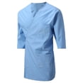 thumbnail image 3 of 7Encounter Unisex Multifunctional 3/4 Sleeves Wrap Smock With Chest And Side Pockets Light Blue Size L/XL, 3 of 4