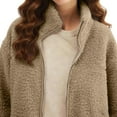 thumbnail image 5 of Maternity Baby Wearing Jacket, Women's 2-in-1 Winter Coat with Kangaroo Pocket, Heavyweight Fleece Zip Up Front for Mother and Infant, 5 of 8
