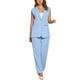 thumbnail image 2 of INSPIRAR CHIC Conjunto de 2 Piezas para Mujeres, Outfits Casuales, Blazer Sin Mangas y Pantalones Anchos Elegantes, Talla L Azul, 2 of 6