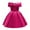 01 Hot Pink, variant on Awdenio Girls' Casual Dresses , Toddler Girls Solid Color Temperament Bowknot Off Shoulder Pleated Skirt Birthday Party Gown Long Dresses