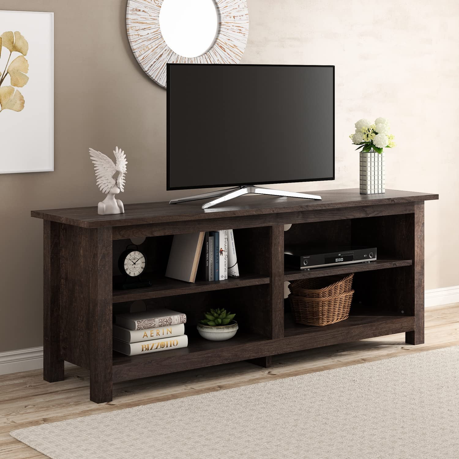 Tv Stand For 55 Inch Tv Flat Screens With Mount Entertainment Center Storage Gre 
